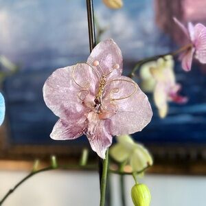 Pink Orchid Flower Decor Pin/Brooch